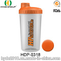 700ml botella de la coctelera de proteína, polvo de plástico botella de agua de la coctelera (HDP-0318) modificado para requisitos particulares